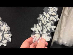 Ivory Embroidered Lace Appliques - T962