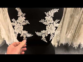 Elfenbeinfarbene Pailletten-Spitzenapplikationen – Ondine