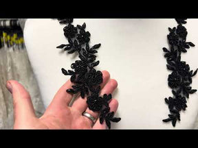 Schwarze Perlen-Spitzenapplikationen - T26