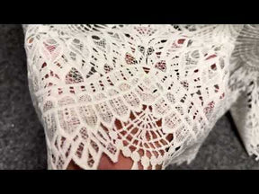 Elfenbeinfarbene Spitze mit recyceltem Polyester – LB2014