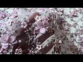 Rosa 3D-Stickspitze - Savinder
