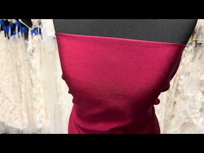 Rubinroter Polyester-Dupion mit Satinrücken - Klarheit (P967)