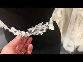 Elfenbeinfarbene Perlenspitzenborte - EF2006