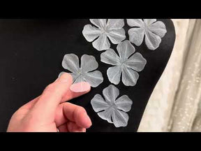 Elfenbeinfarbene Eco-Georgette-Blumen - MM0041 (Beutel mit 144 Stück)