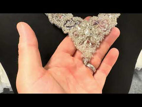 Elfenbein/Silber Perlenapplikation - T566