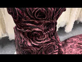 Roter Jacquard-Blumenbrokat - Hijack