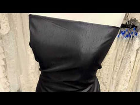 Schwarzer Polyester-Dupion mit Satinrücken - Klarheit (P967)