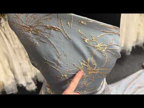 Hellblauer Jacquard-Brokat – Calamity