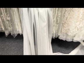 Dunkel elfenbeinfarbener Poly-Chiffon - P58