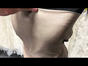 Taupefarbenes Dupion mit Polyester-Satin-Rückseite – Klarheit (P967)
