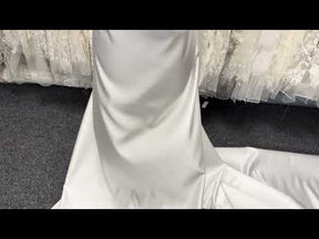 Elfenbein Polyester-Satin - Rein