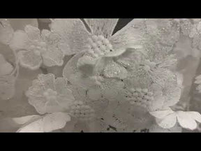 Elfenbeinfarbene 3D-Blumenspitze – Arcadia