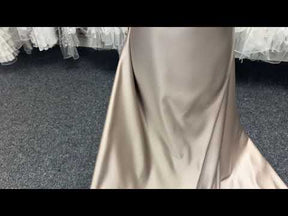 Beiger Polyester-Duchesse-Satin - Contessa