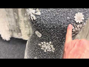Elfenbein bestickter Perltüll - EB1074