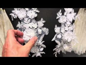 White Bridal Lace Appliques - Helianthus