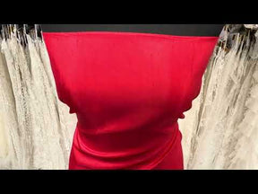 Rotes Dupion mit Polyester-Satin-Rückseite – Klarheit (P967)