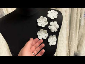 Blass-Elfenbeinfarbene Öko-Blumen mit 6 Blütenblättern - MM0032 (Beutel mit 144 Stück)