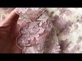 Dunkelrosa bestickte Spitze – EB3053