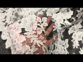 Elfenbeinfarbene, kordelbesetzte Chantilly-Spitze – Zetina