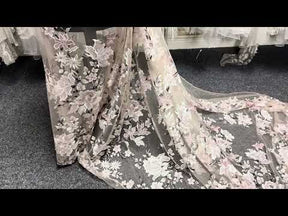 Rosa bestickte Spitze - EB5052