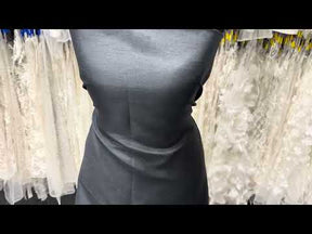 Anthrazitfarbenes Dupion mit Polyester-Satin-Rückseite – Klarheit (P967)
