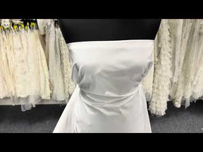 Blass elfenbeinfarbener Polyester-Taft - P599