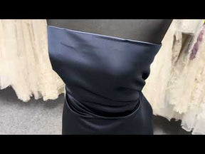 Marineblauer Polyester-Duchesse-Satin – Contessa