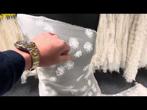 Ivory Printed Silk Satin Organza - Awareness