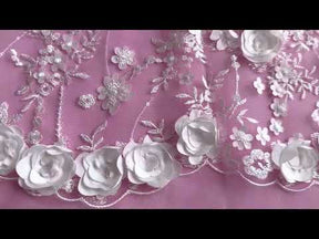 Elfenbeinfarbene 3D-Blumenspitze – Bailey