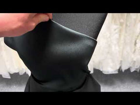 Schwarzer Seidenmisch-Soft-Mikado – P608