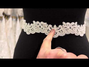 Elfenbeinfarbene Kordel- und Perlenborte – Oberteile (CF)