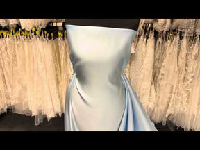 Pulverblaues Polyester-Duchesse-Satin - Contessa