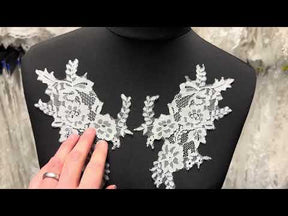 Elfenbeinfarbene florale Spitzenapplikationen – MT8003