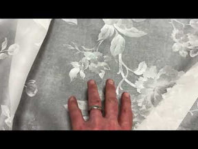Elfenbeinfarbener bedruckter Organza-Satin - Ari