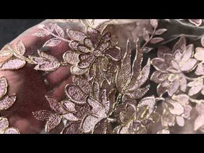 Rosa Spitze mit goldener Kordelstickerei - Kylar