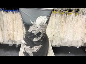 Elfenbeinfarbene Paillettenstickerei-Spitze - EB3058