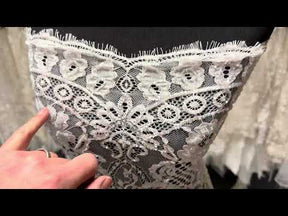 Elfenbeinfarbene handbestickte Raschel-Spitze – James