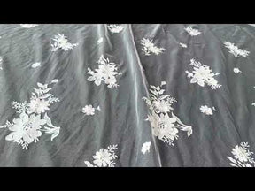 Elfenbeinfarbene Paillettenstickerei-Spitze - EB3041