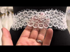 Elfenbeinfarbener Raschel-Spitzenbesatz – TR 1108