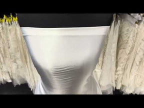 Hellelfenbeinfarbener Stretch-Satin - PB1006