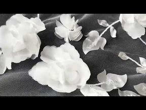 Elfenbeinfarbene 3D-Blumenspitze - Helzel