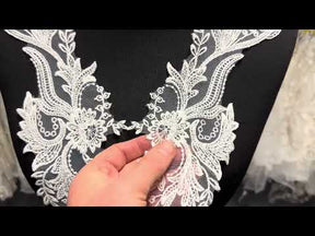 Ivory Embroidered Lace Appliques - MT4018