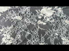 Ivory Embroidered Chantilly Lace - P872