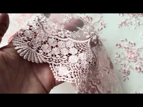 Babyrosa bestickte Spitze - Kirsty
