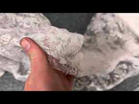 Altrosa & silberne Chantilly-Spitze - P186