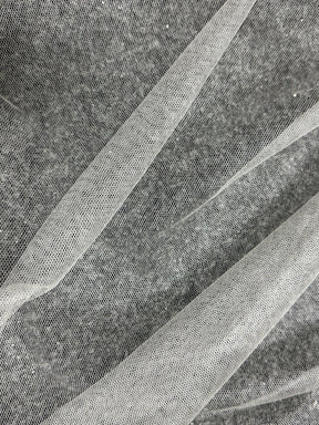 Elfenbeinfarbener Seidentüll - TU0067