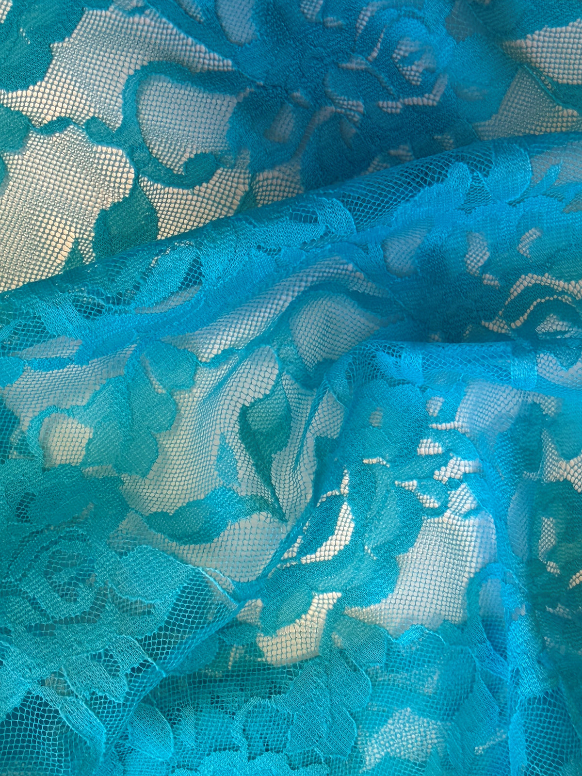 Turquoise Raschel Stretch Lace – Matina