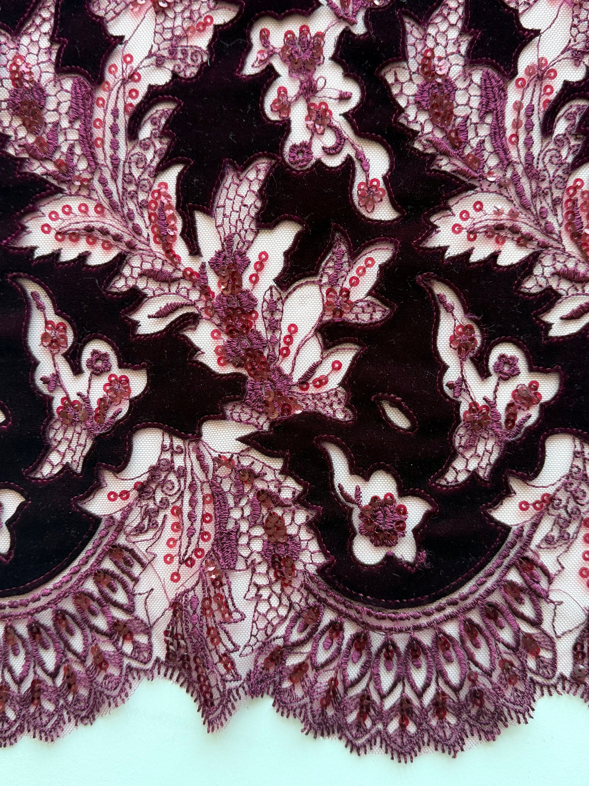 Wine 3D Velvet Lace - EB3023