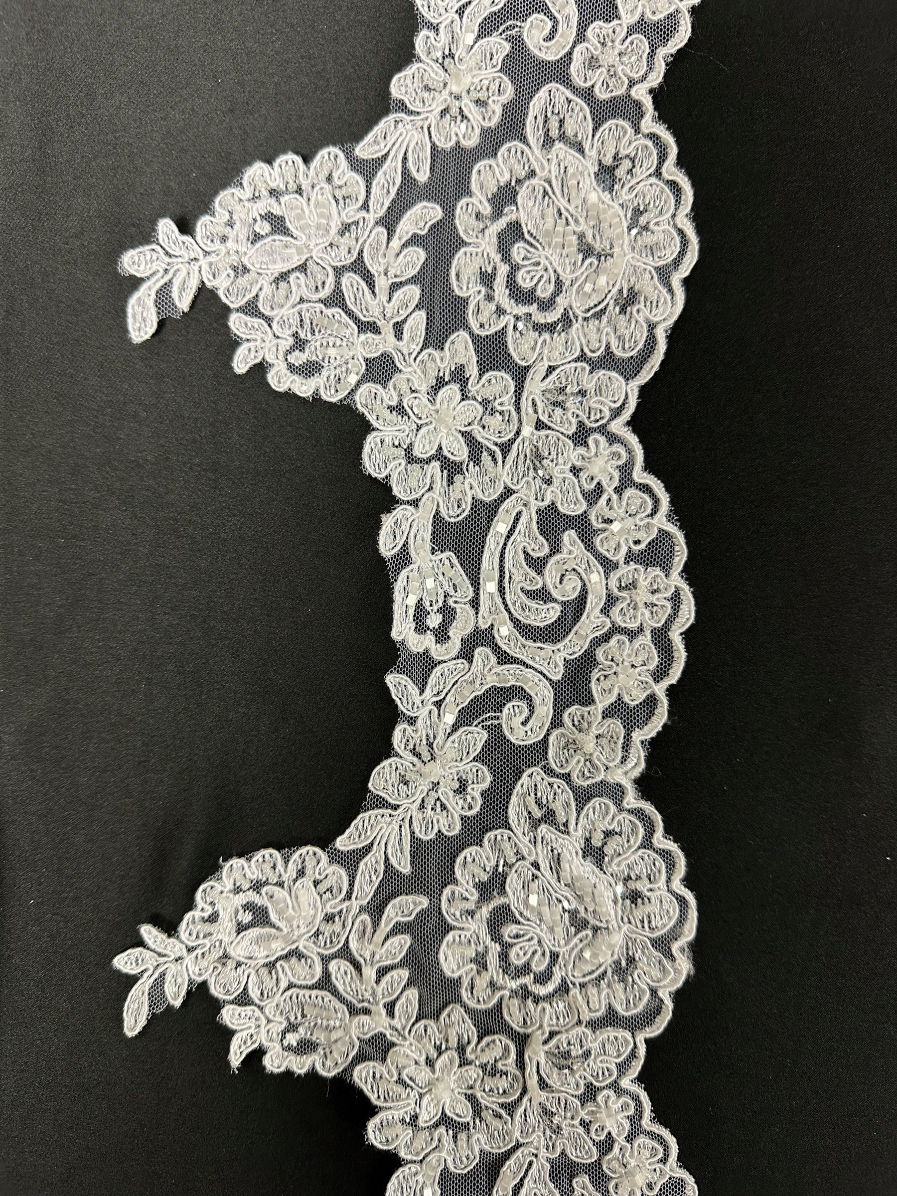 White Corded Lace Trim - Niagara