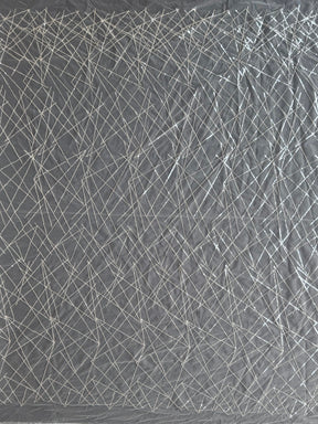 Elfenbeinfarbener, bestickter Paillettentüll - EB3022